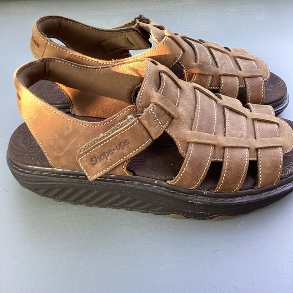 Skechers NWOT Shape Ups Fisherman Sandals Womens Size 8 Brown Leather - Picture 3 of 13